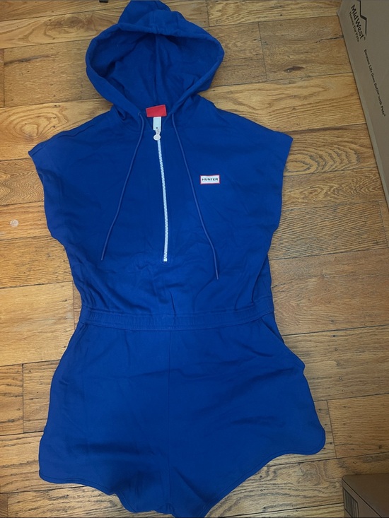 Hunter Pants - Hunter Royal Blue Hooded Short Romper